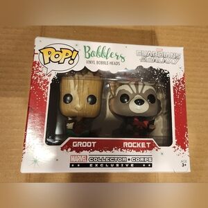 Funko Pop! Marvel Collector Corps Exclusive Bobblers- Groot and Rocket